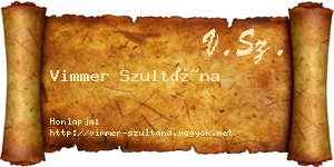 Vimmer Szultána névjegykártya
